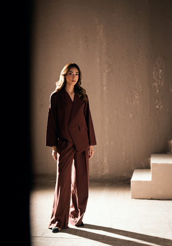 Burgundy Blazer Set