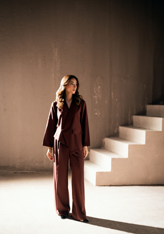 Burgundy Blazer Set
